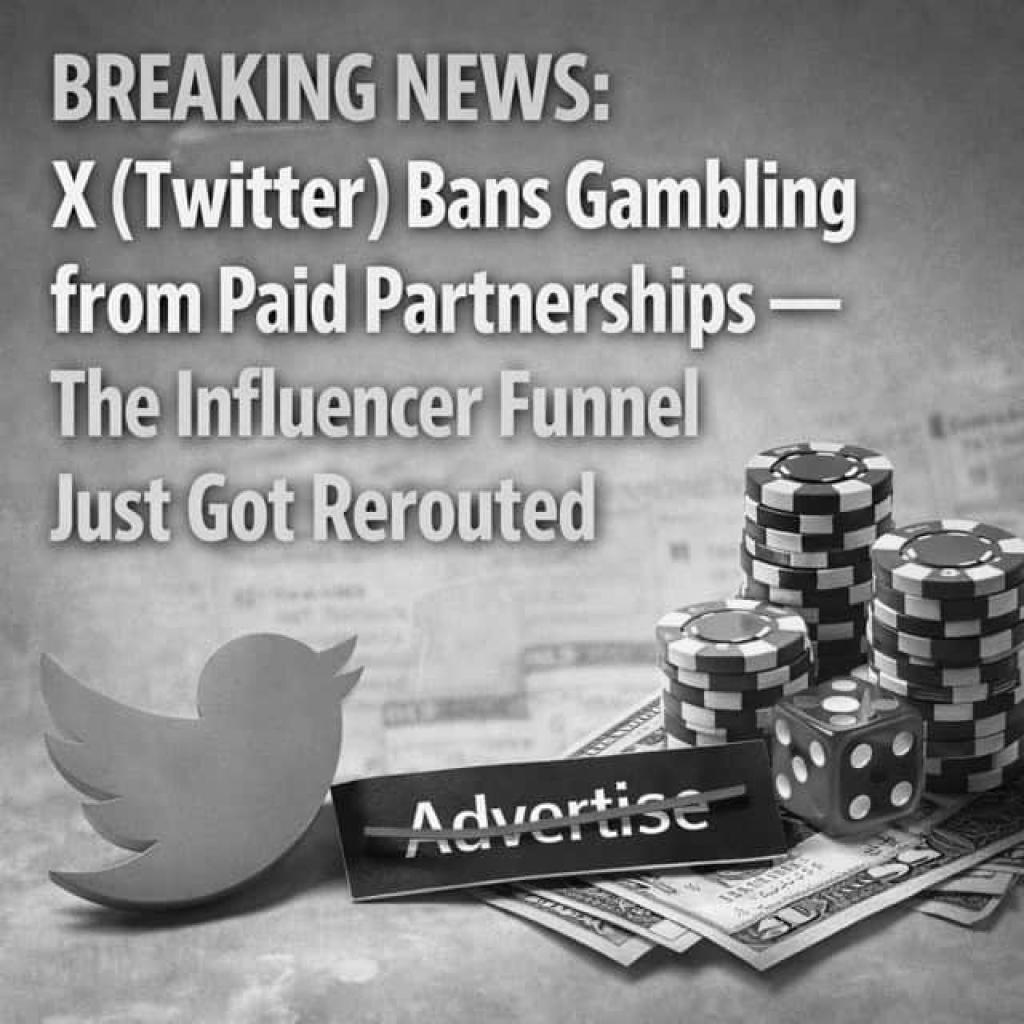 X (Twitter) Bans Gambling From Paid Partnerships — Why The Influencer Funnel Just Got Rerouted