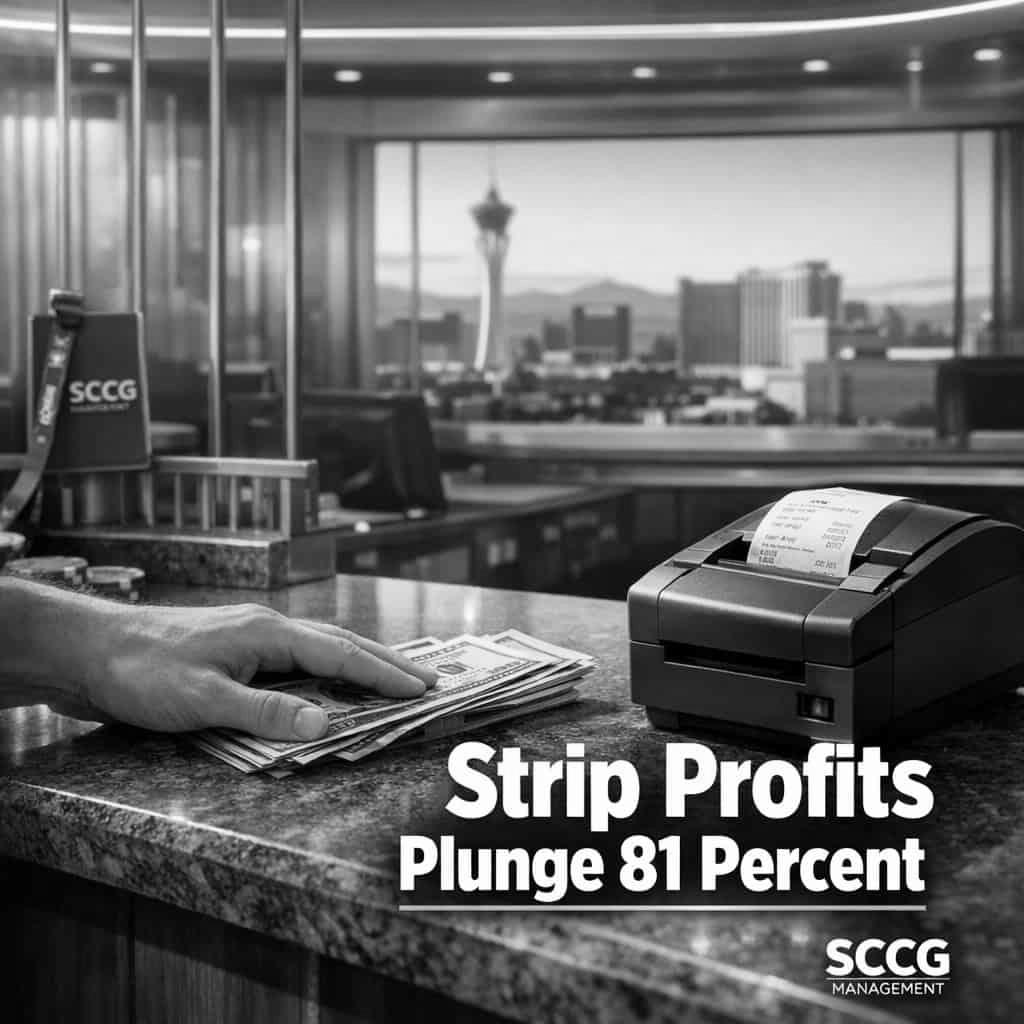 Vegas Strip Net Profits Drop 81 Percent As Caesars MGM Deals Advance